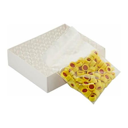 Cp Lab Safety. Wheaton 12X32 Clear Borosilicate Glass Vials, Yellow Cap, PTFE/Silicone, Case of 100 W225151-0205